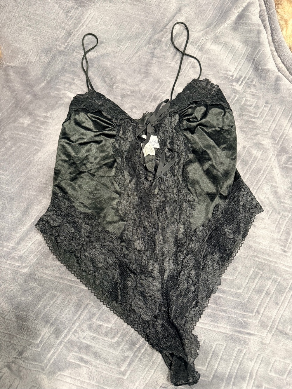 Vintage Black Lace Nylon Bodysuit - Women Intimates & Sleepwear